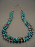 152 Grams Vintage Navajo Native American Jewelry jewelry Blue Turquoise Hiehsi Necklace Old-Nativo Arts