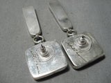 Important Vintage Native American Navajo Hank Whitethorne Turquoise Sterling Silver Earrings-Nativo Arts
