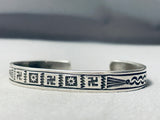Whirling Logs Backwards Vintage Native American Navajo Sterling Silver Bracelet-Nativo Arts