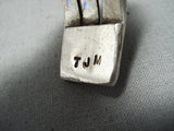 Heavy Vintage Native American Navajo Orvil Jack Turquoise Sterling Silver Bracelet-Nativo Arts