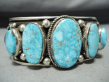 One Of The Best Ever Native American Navajo Albert Jake Turquoise Sterling Silver Bracelet-Nativo Arts