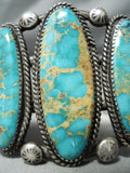 Gorgeous Vintage Native American Navajo Royston Turquoise Sterling Silver Bracelet Old-Nativo Arts