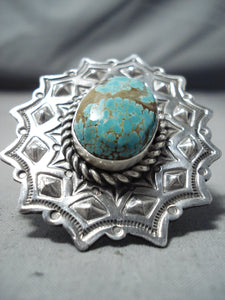 Amazing San Felipe Native American 8 Turquoise Sterling Silver Ring-Nativo Arts