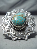 Amazing San Felipe Native American 8 Turquoise Sterling Silver Ring-Nativo Arts