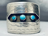 153 Grams Vintage Native American Navajo Turquoise Sterling Silver Shadow Bracelet-Nativo Arts