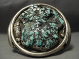 153 Gram Vintage Navajo ""turquoise Boulder"" Native American Jewelry Silver Bracelet Old-Nativo Arts