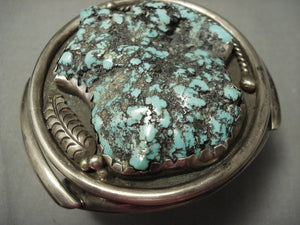 153 Gram Vintage Navajo ""turquoise Boulder"" Native American Jewelry Silver Bracelet Old-Nativo Arts