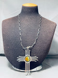 One Of The Best Vintage Native American Navajo Black Jack Turquoise Sterling Silver Necklace-Nativo Arts