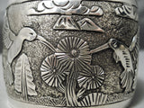Exceptional Vintage Navajo Sterling Silver Hummingbird Bracelet Native American-Nativo Arts