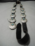 Marvelous Vintage Native American Navajo Turquoise Sterling Silver Concho Belt Old-Nativo Arts