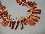 Wonderful Vintage Navajo Coral Heishi Native American Necklace Old-Nativo Arts