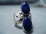 Exquisite Navajo Lapis Sterling Silver Ring Native American-Nativo Arts