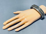 Heavy 14k Gold Vintage Native American Navajo Sterling Silver Bracelet Cuff-Nativo Arts