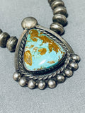 Drop Dead Gorgeous Vintage Native American Navajo Royston Turquoise Sterling Silver Necklace-Nativo Arts