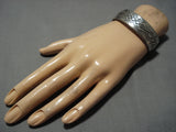 Striking Vintage Navajo John Begay Sterling Silver Native American Bracelet Old-Nativo Arts