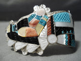 One Of The Best Vintage Native American Zuni Turquoise Kachina Sterling Silver Bracelet-Nativo Arts