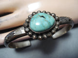 Marvelous Vintage Native American Navajo Carico Lake Turquoise Sterling Silver Bracelet Old-Nativo Arts