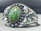 One Of The Best Spiderweb Turquoise Green Native American Navajo Sterling Silver Bracelet-Nativo Arts