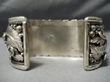Mark Smith Vintage Native American Navajo Morenci Turquoise Sterling Silver Bracelet Old-Nativo Arts