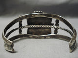 Opulent Vintage Native American Navajo Blue Diamond Turquoise Sterling Silver Bracelet Old-Nativo Arts