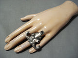 Elaborate Navajo Sterling Silver Skull Ring Native American-Nativo Arts