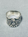 Focused Detail From Artist Native American Navajo Sterling Silver Ring-Nativo Arts