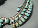 One Of Biggest Best Vintage Native American Navajo Royston Turquoise Sterling Silver Necklace-Nativo Arts