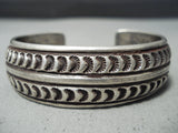 Lg Morris Vintage Navajo Sterling Silver Bracelet Native American Old-Nativo Arts