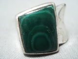 Magnificent Vintage Hopi Malachite Sterling Silver Ring Native American Old-Nativo Arts