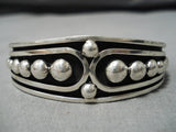 Important Navajo President Jon Nez Sterling Silver Native American Bracelet-Nativo Arts
