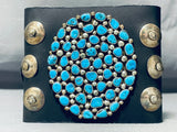 Mighty Authentic Vintage Native American Navajo Turquoise Sterling Silver Button Ketoh Bracelet-Nativo Arts