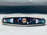 Midnight Space Kachina Native American Navajo Turquoise Sterling Silver Bracelet-Nativo Arts