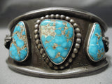 One Of The Best Vintage Native American Navajo Carico Lake Turquoise Sterling Silver Bracelet-Nativo Arts