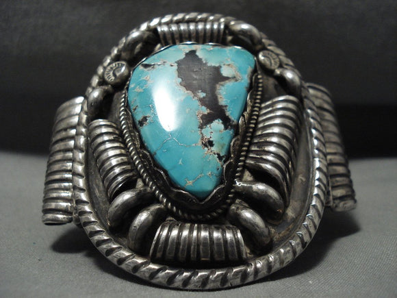 157 Gram Opulent And Crazy Vintage Navajo Turquoise Native American Jewelry Silver Bracelet-Nativo Arts
