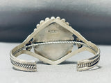 Very Detailed Work Native American Navajo Gaspeite Sterling Silver Signed Bracelet-Nativo Arts