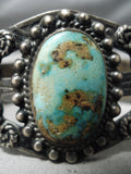 Earlier Vintage Native American Navajo Hachita Turquoise Sterling Silver Bracelet Old Cuff-Nativo Arts