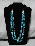 Marvelous Blue Gem Turquoise Vintage Native American Navajo Sterling Silver Native Necklace Old-Nativo Arts