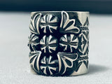 One Of The Most Uniquely Design All Silver Sterling Native American Navajo Ring-Nativo Arts