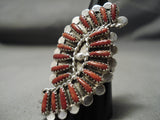 Phil Byjoe Navajo Coral Navajo Sterling Silver Native American Ring-Nativo Arts