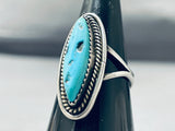 Brilliant Vintage Native American Navajo Morenci Turquoise Sterling Silver Ring-Nativo Arts