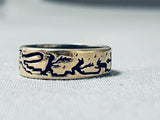 Native American Very Important Vintage Santo Domingo Vidal Aragon Gold Sterling Silver Ring-Nativo Arts