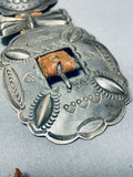 1920's/30's Vintage Native American Navajo Hand Tooled Sterling Silver Concho Belt-Nativo Arts
