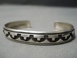 Authentic Vintage Native American Navajo Thomas Singer Sterling Silver Bracelet Old-Nativo Arts