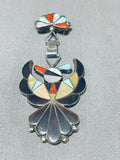 Superior Vintage Native American Zuni Turquoise Sterling Silver Pin/ Pendant-Nativo Arts