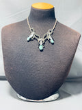 Amazing Vintage Native American Navajo Royston Turquoise Sterling Silver Blossoms Necklace-Nativo Arts