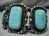 Marvelous Vintage Native American Navajo Green Turquoise Sterling Silver Bracelet-Nativo Arts