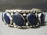 Best Vintage Native American Navajo Slanted Lapis Sterling Silver Bracelet Old-Nativo Arts