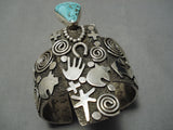 One Of Best Native American Navajo Alex Sanchez Turquoise Sterling Silver Bracelet-Nativo Arts