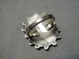 Early 1900's Vintage Native American Navajo Cerrillos Turquoise Sterling Silver Ring Old-Nativo Arts