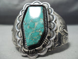 Mind Blowing Vintage Native American Navajo Turquoise Sterling Silver Flank Bracelet-Nativo Arts